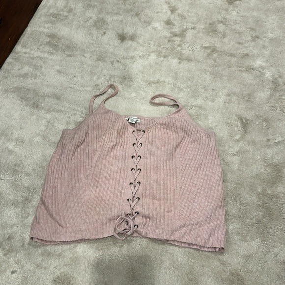 American Eagle Outfitters Tops - Soft Rose Pink sweater Tank-size L- American eagle